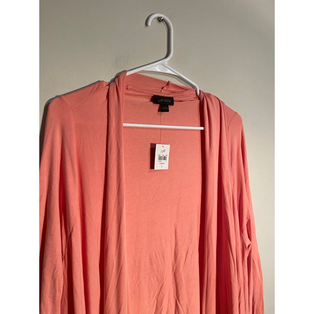 J.Jill Wearever Collection Open Waterfall Front Cardigan in Apricot Size Large - Picture 3 of 11